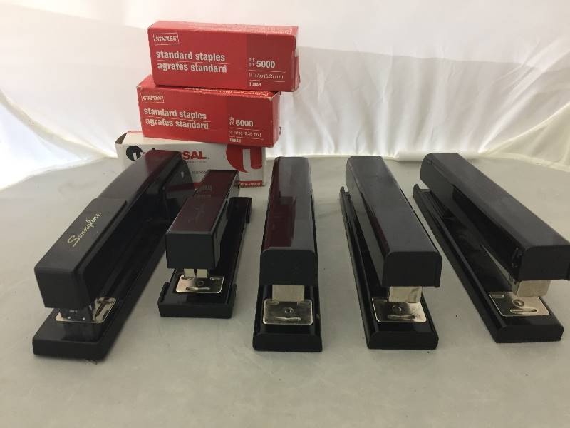 lot 47 image: 5 Swingline Metal Staplers  Staples