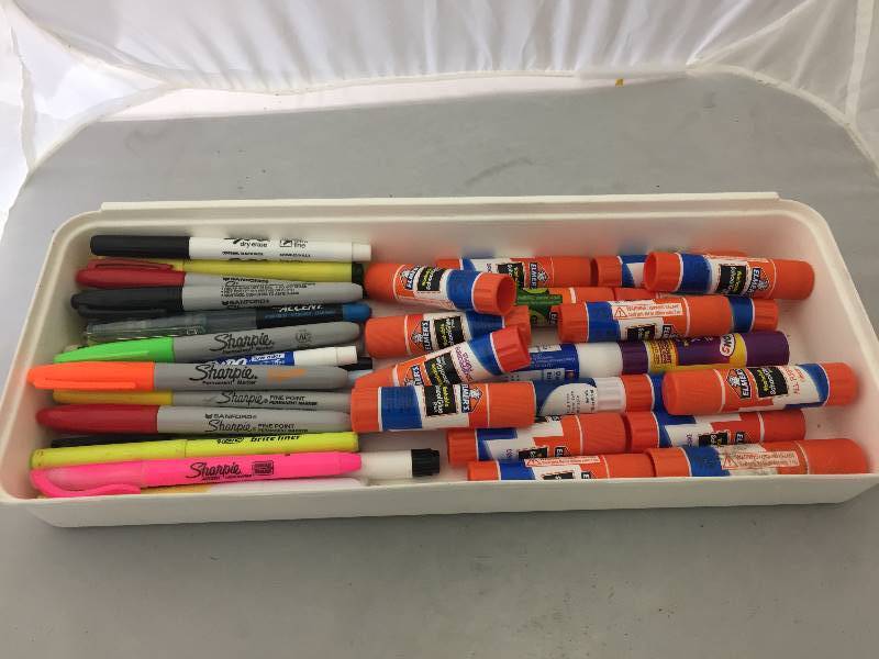 lot 56 image: Glue Sticks & Sharpies