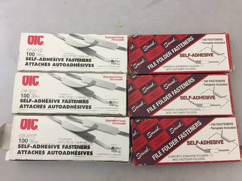 lot 60 image: Self Adhesive File Folder Fasteners