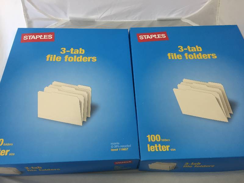 lot 68 image: 3 Tab File Folders
