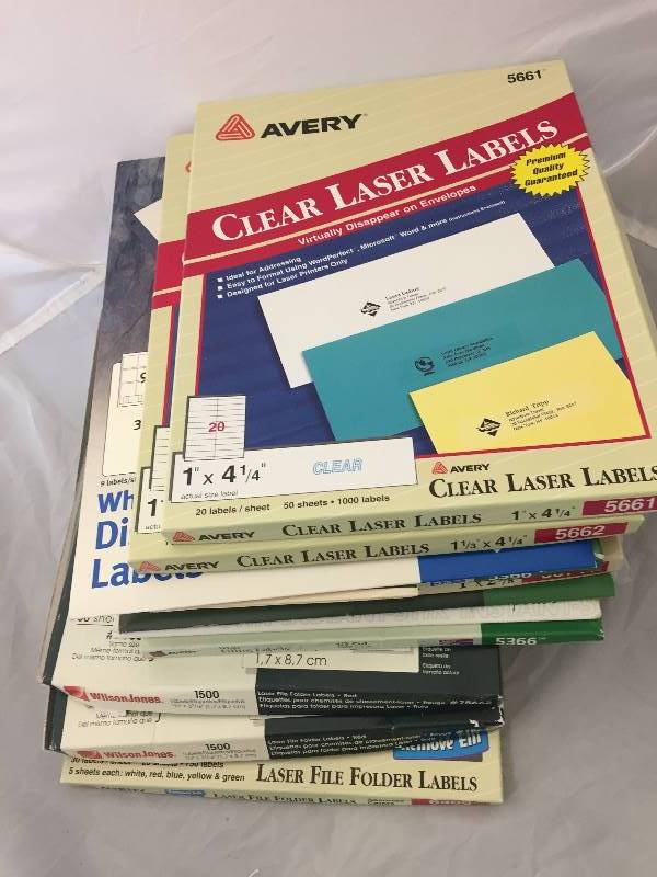 lot 74 image: Lazer Labels - Clear & Colored