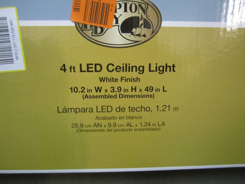 lot 129 image: Hampton Bay 4 foot LED Ceiling Ligh...