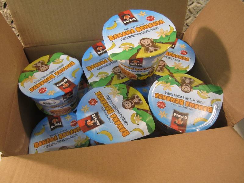 lot 74 image: Case of 12 Cups Quaker Banana Bonan...