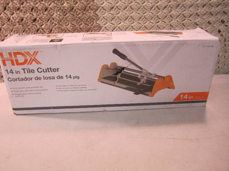 lot 100 image: HDX 14 Tile Cutter Open Box  EC1...