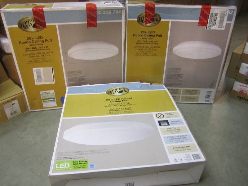 lot 117 image: Lot of 3 Hampton Bay 20 LED Round ...