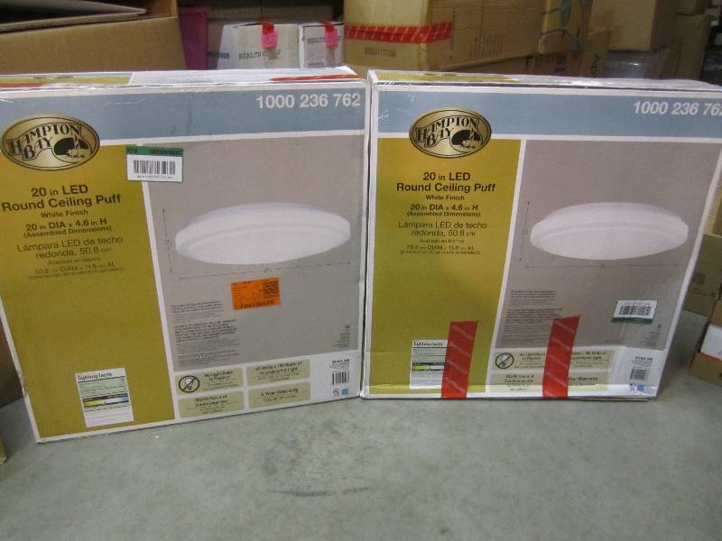 lot 118 image: Lot of 2 Hampton Bay 20 LED Round ...