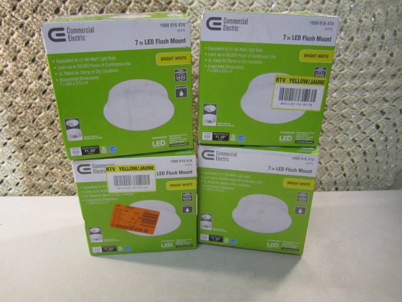 lot 119 image: Lot of 4 Commercial Electric 7 LED...