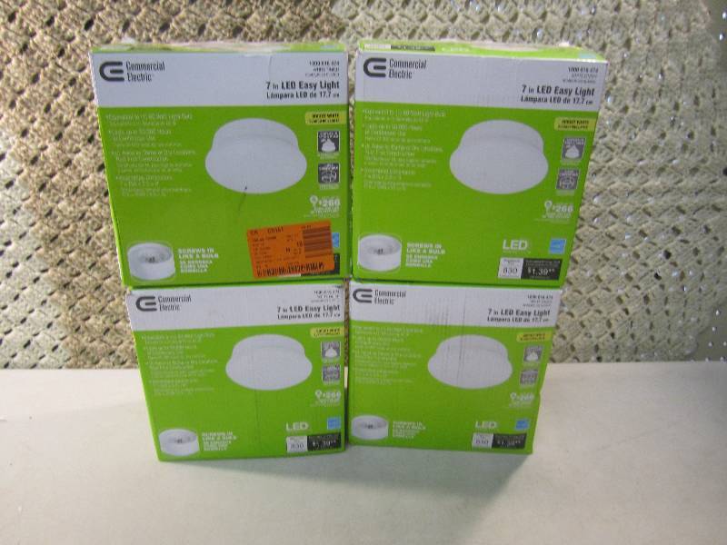 lot 120 image: Lot of 4 Commercial Electric 7 LED...