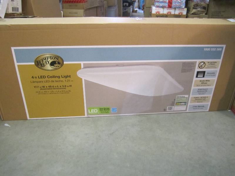 lot 126 image: Hampton Bay 4 foot LED Ceiling Ligh...