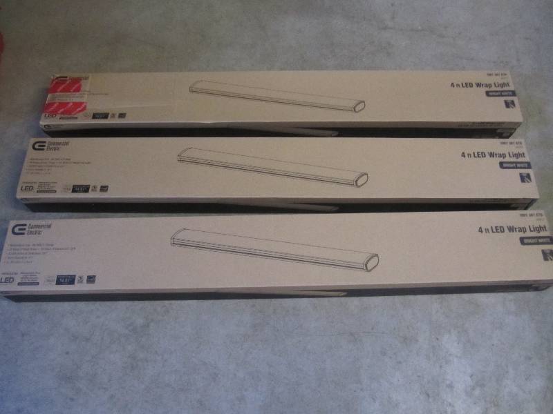 lot 135 image: Lot of 3 Commercial Electric 4 ft L...