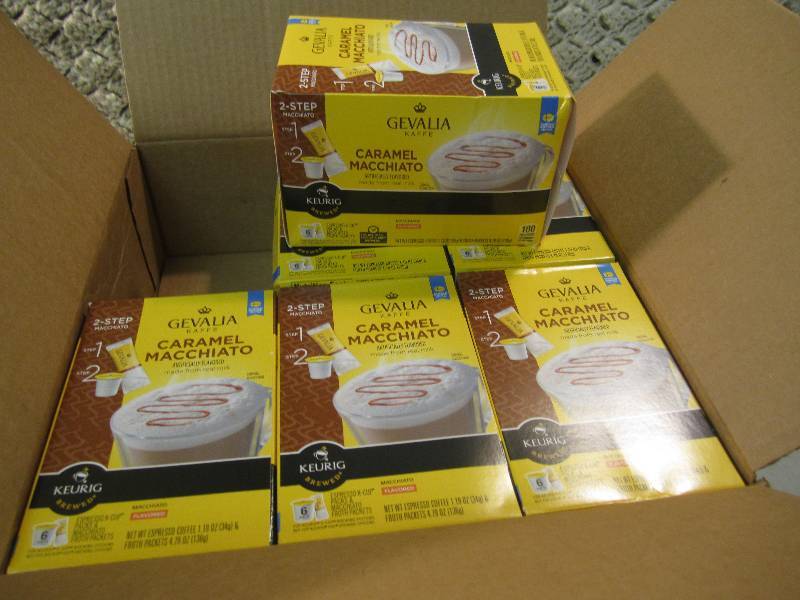 lot 162 image: Case of 6 Boxes Keurig Caramel Macc...