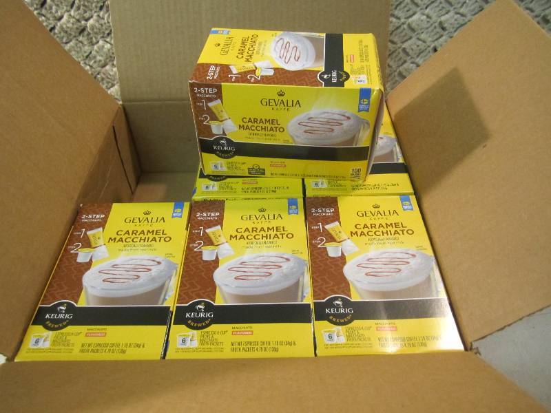 lot 164 image: Case of 6 Boxes Keurig Caramel Macc...