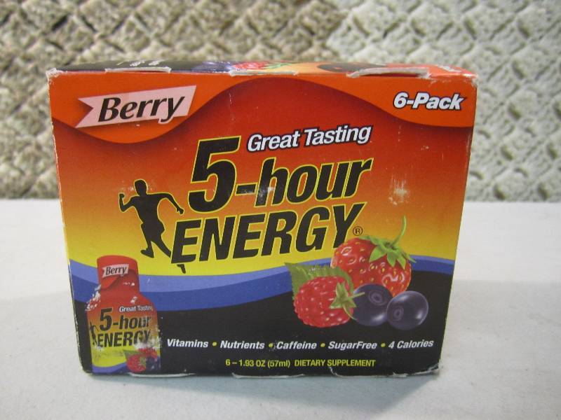 lot 181 image: 6-Pack Box of 5-Hour Energy Berry F...