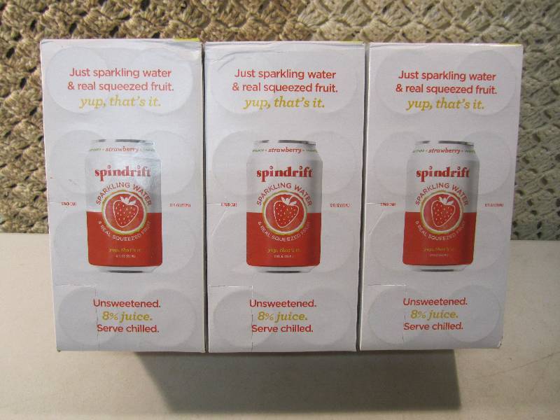lot 214 image: Lot of 3 - 8 Packs Spindrift Sparkl...