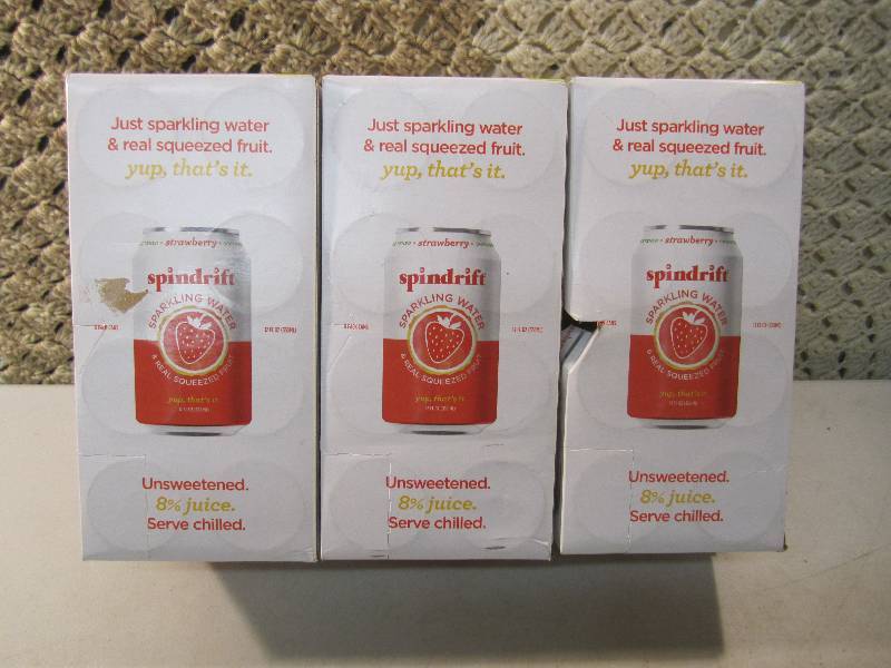 lot 215 image: Lot of 3 - 8 Packs Spindrift Sparkl...