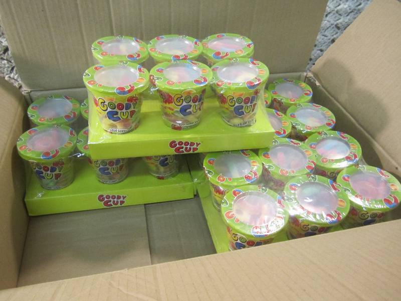 lot 235 image: Lot of 24 Cups Goody Cups Sour Gumm...