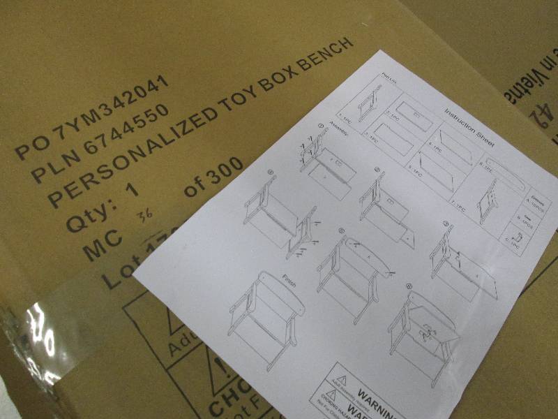 lot 17 image: Personalized Bench open box Retail ...