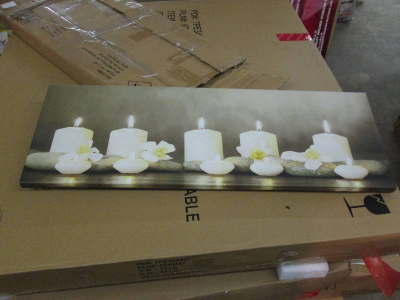 Lighted Candle Canvas Wall Art Open Furniture Household Kitchen Decor Toys Catalog Company Returns K Bid