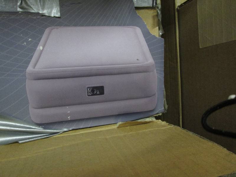 lot 36 image: Flocked Air Bed Queen by Intex open...