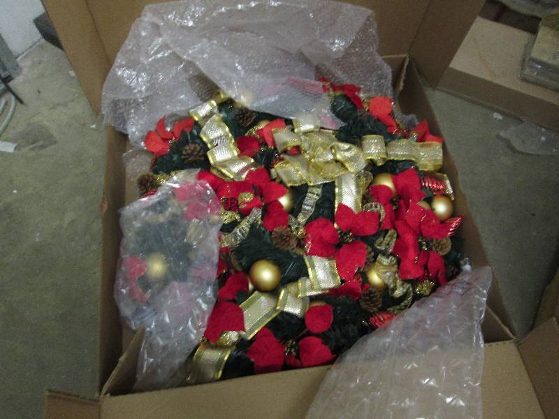 lot 56 image: Poinsettia Pop-Up Tree open box Ret...