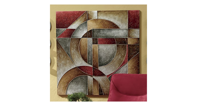 lot 67 image: Hand-Painted Metallic Geometric Can...