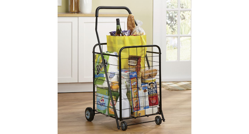 lot 91 image: Colored Folding Shopping Cart open ...
