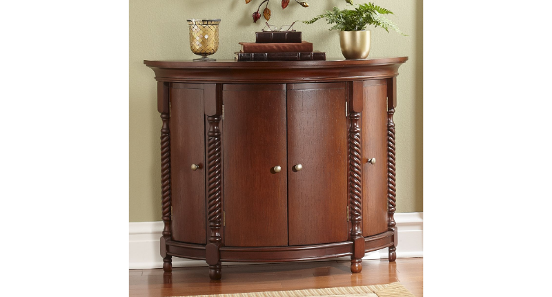 lot 100 image: Demilune Console open box Retail $2...