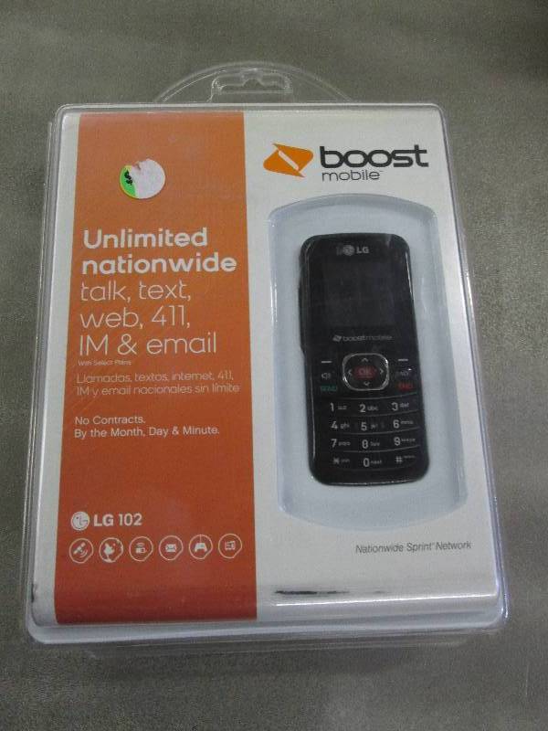 lot 162 image: LG 102 Black Boost Mobile Cellular ...