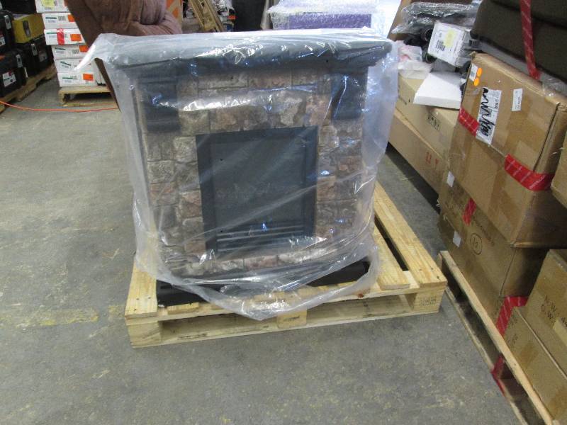 lot 176 image: Faux Stone Fireplace open box, mino...