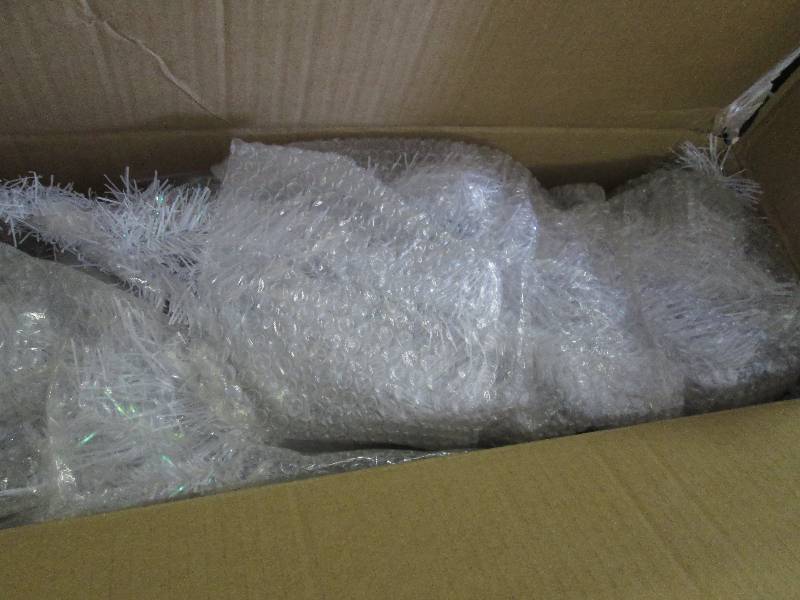 lot 185 image: 4 Foot Pre-Lit White Christmas Tree...