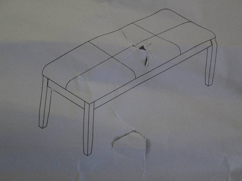lot 190 image: Dining Bench in Black open box Asse...