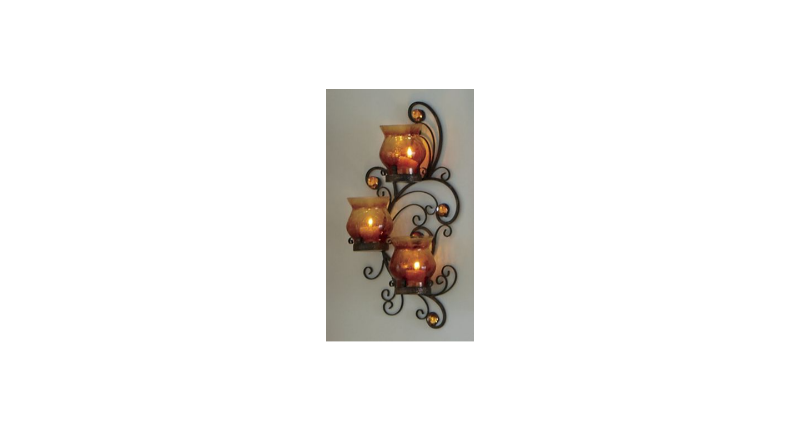 lot 13 image: Triple Hurricane Sconce open box, o...