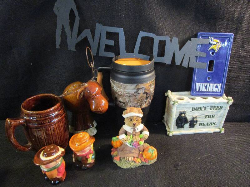 Viking Light Switch Cover, Don�t fee the Bears Toothbrush holder, Cowboy Salt and Pepper Metal and Cowboy Welcome Sign