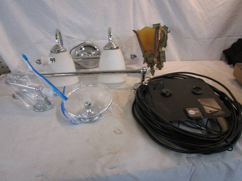 Bathroom Accessories, Clear TV and Cable, Old Light Fixture
