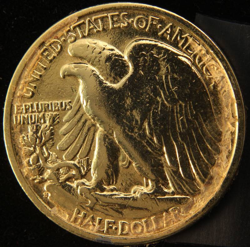 1945-S WALKING LIBERTY SILVER HALF DOLLAR GOLD PLATED | FEB 14th RARE COIN  AUCTION | K-BID