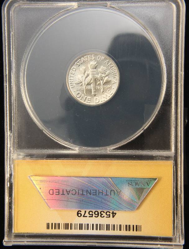lot 20 image: 1947 ROOSEVELT SILVER DIME MS65 ANACS