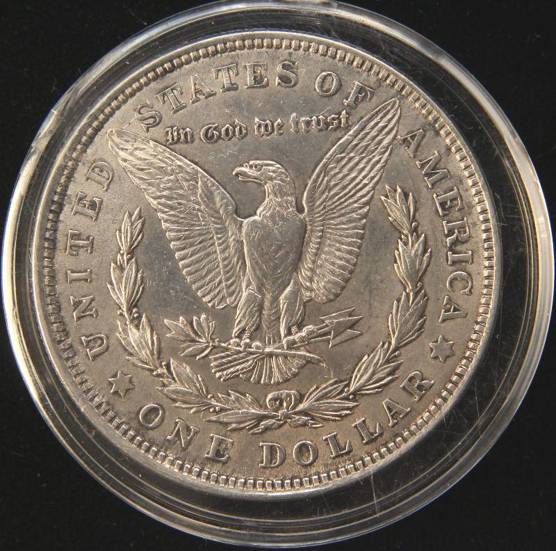 lot 23 image: 1921 MORGAN SILVER DOLLAR AU IN AIRTITE HOLDER