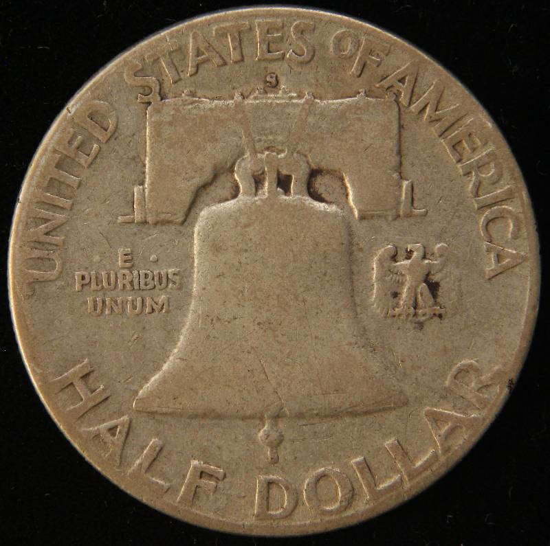lot 66 image: 1951-S FRANKLIN SILVER HALF DOLLAR