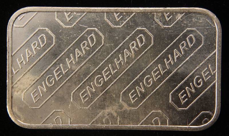 lot 68 image: 1 TROY OZ. .999 FINE SILVER BAR ENGELHARD WITH SERIAL #