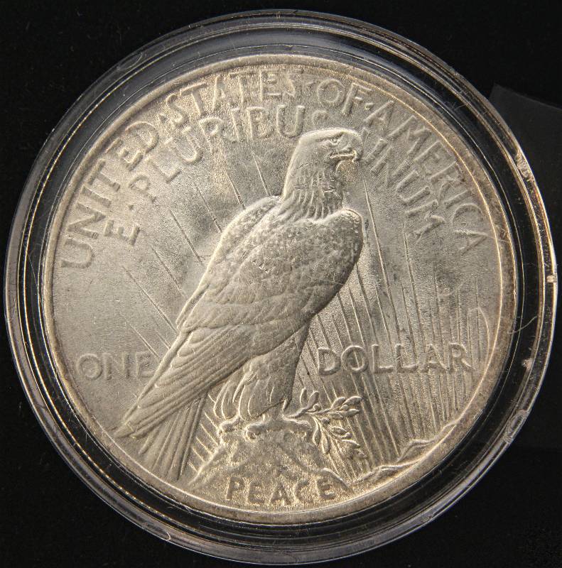 lot 70 image: 1923 PEACE SILVER DOLLAR AU IN AIRTITE HOLDER