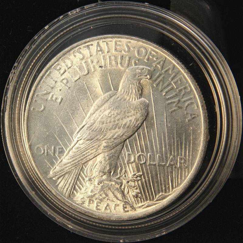 lot 79 image: 1923 PEACE SILVER DOLLAR MS61 IN AIRTITE
