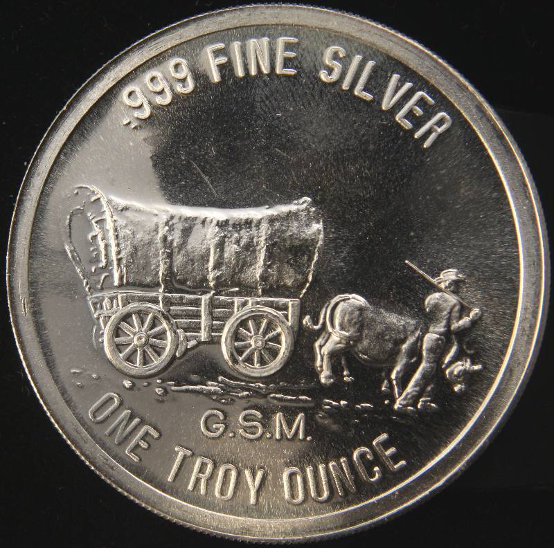 lot 89 image: 1 TROY OZ. .999 FINE SILVER PROSPECTOR GOLDEN STATE MINT