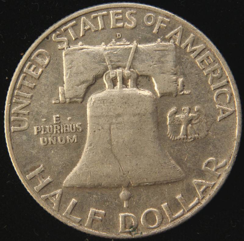 lot 92 image: 1959-D FRANKLIN SILVER HALF DOLLAR