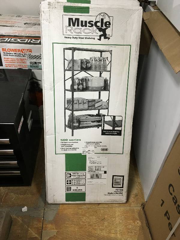 Muscle Rack Edsal Steel Commercial Shelving Unit, 36 Width x 72 Height x 16 Depth not used