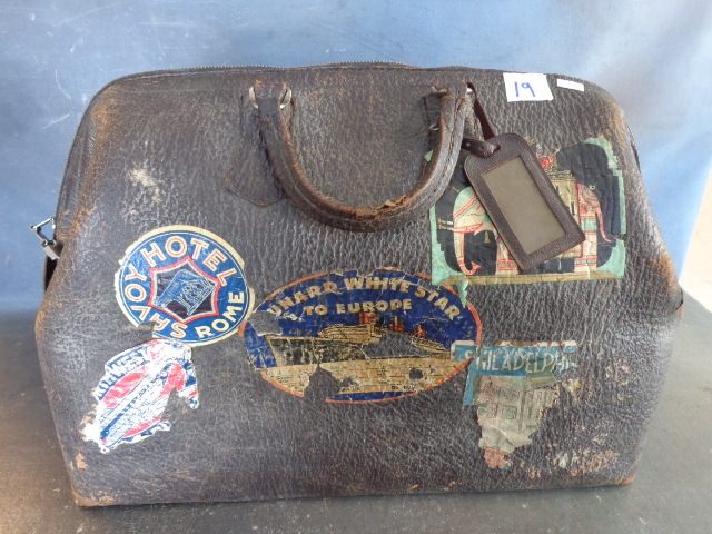 Vintage Leather Travel Satchel