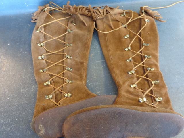 Vintage Suede Leather Moccasin Boots