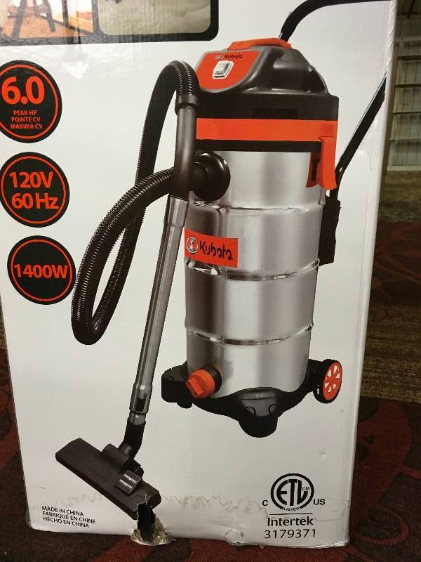 Kubota 12Gallon Stainless Steel Wet Dry Vacuum Roller, 40 OFF