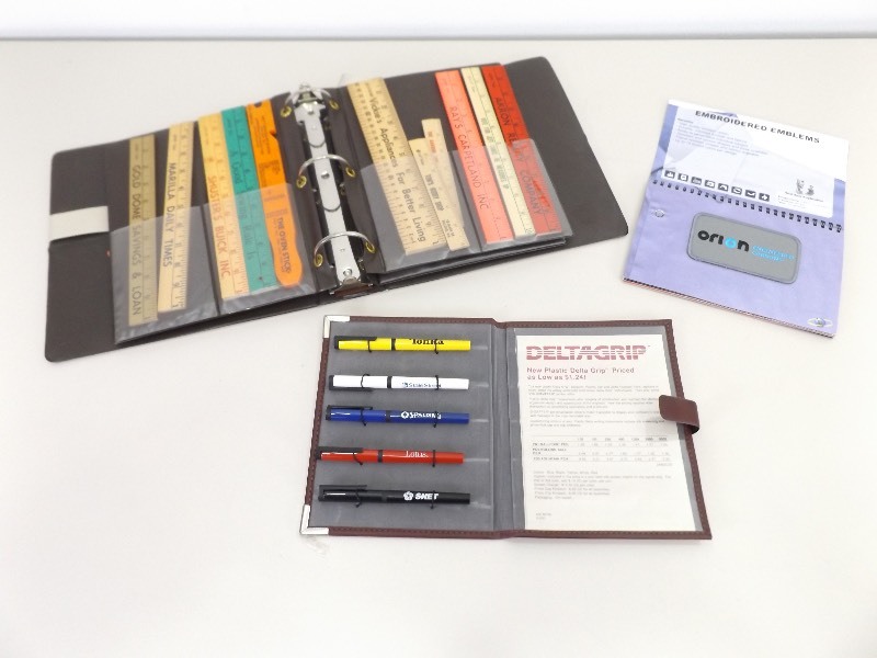Lot of Salesman Sample Pens, Pencils, Patches, etc.