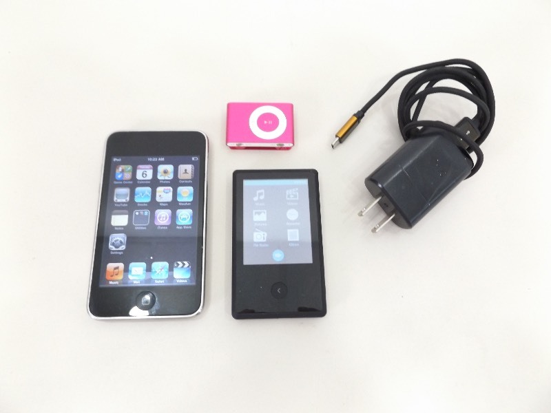 3 MP3 Players - 2 iPods and 1 Ematic