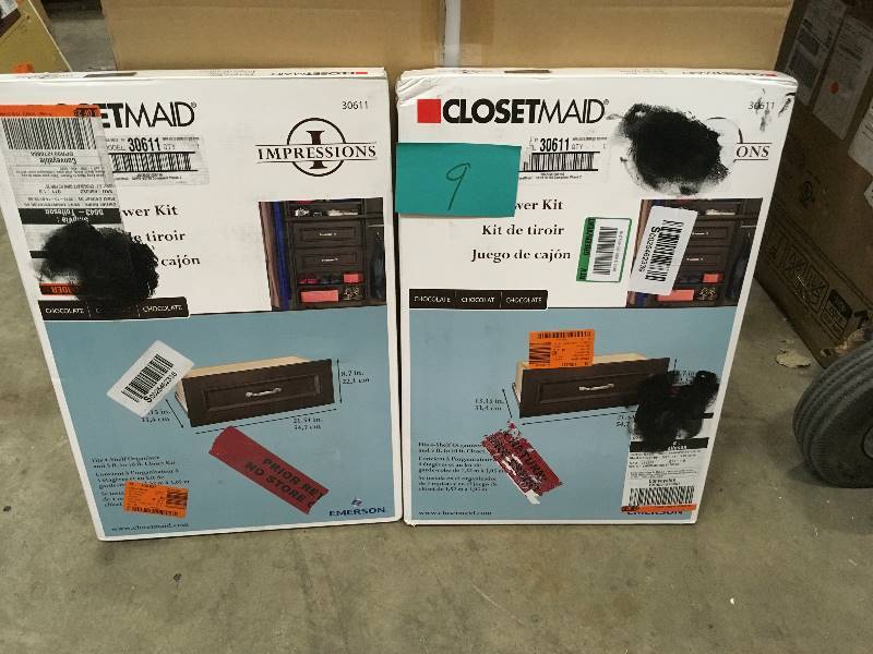 lot 9 image: ClosetMaid Impressions 25 in. W x 10 in. H Chocolate (Brown) Standard Drawer Kit - Lot of 2 new